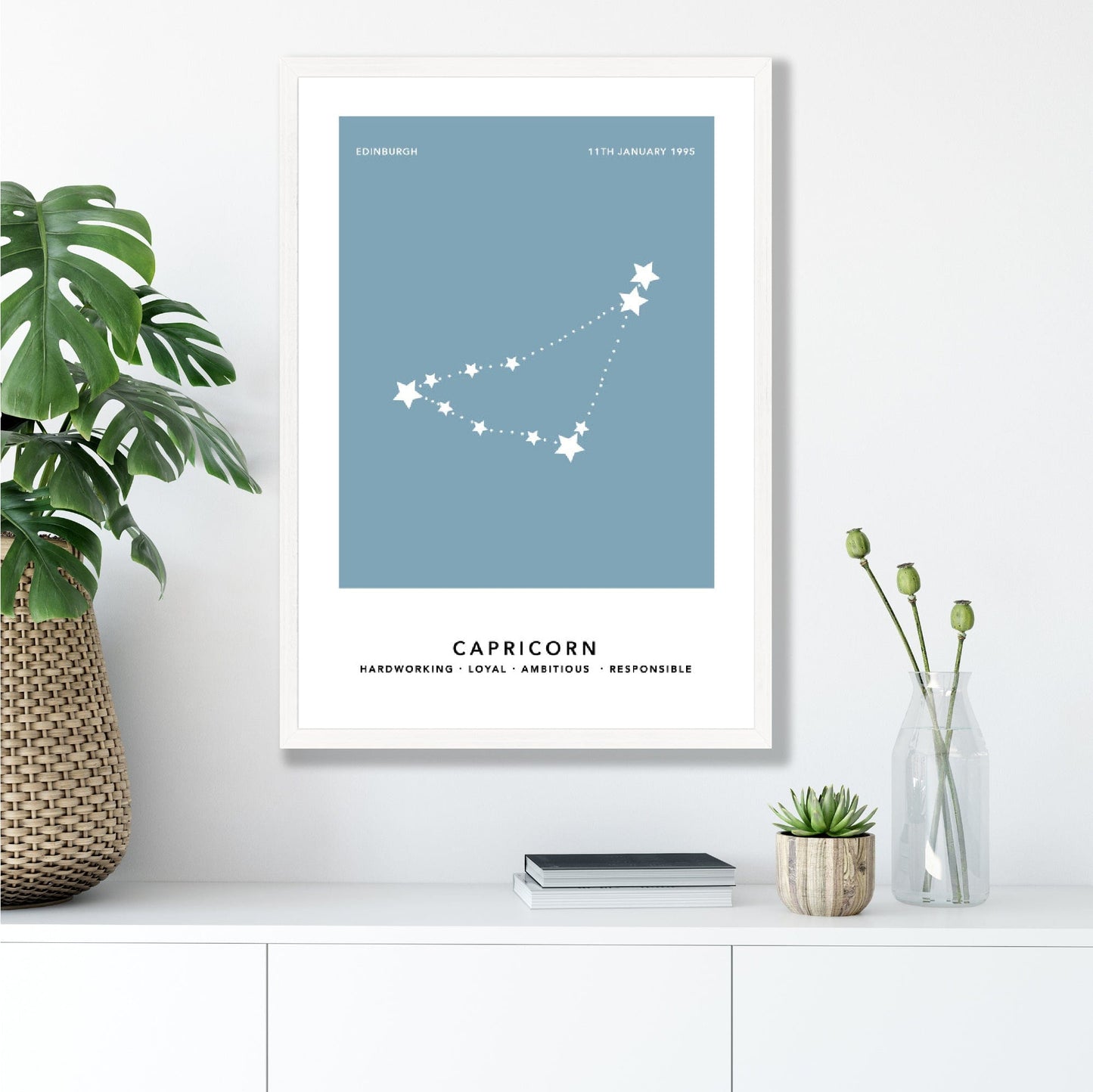 Personalized Capricorn Zodiac Print with Color Options