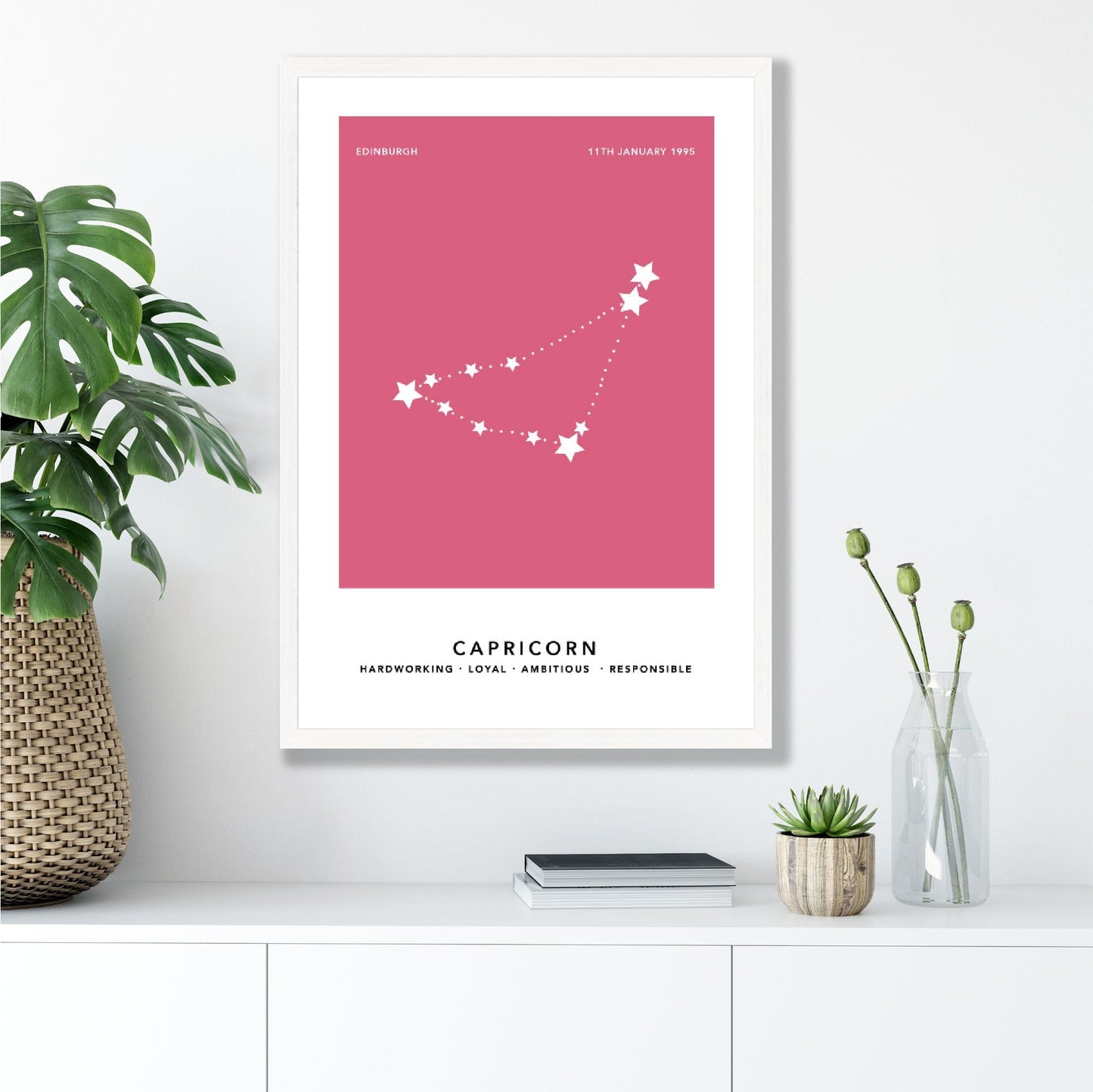 Personalized Capricorn Zodiac Print with Color Options