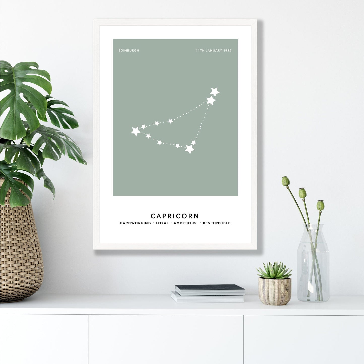 Personalized Capricorn Zodiac Print with Color Options