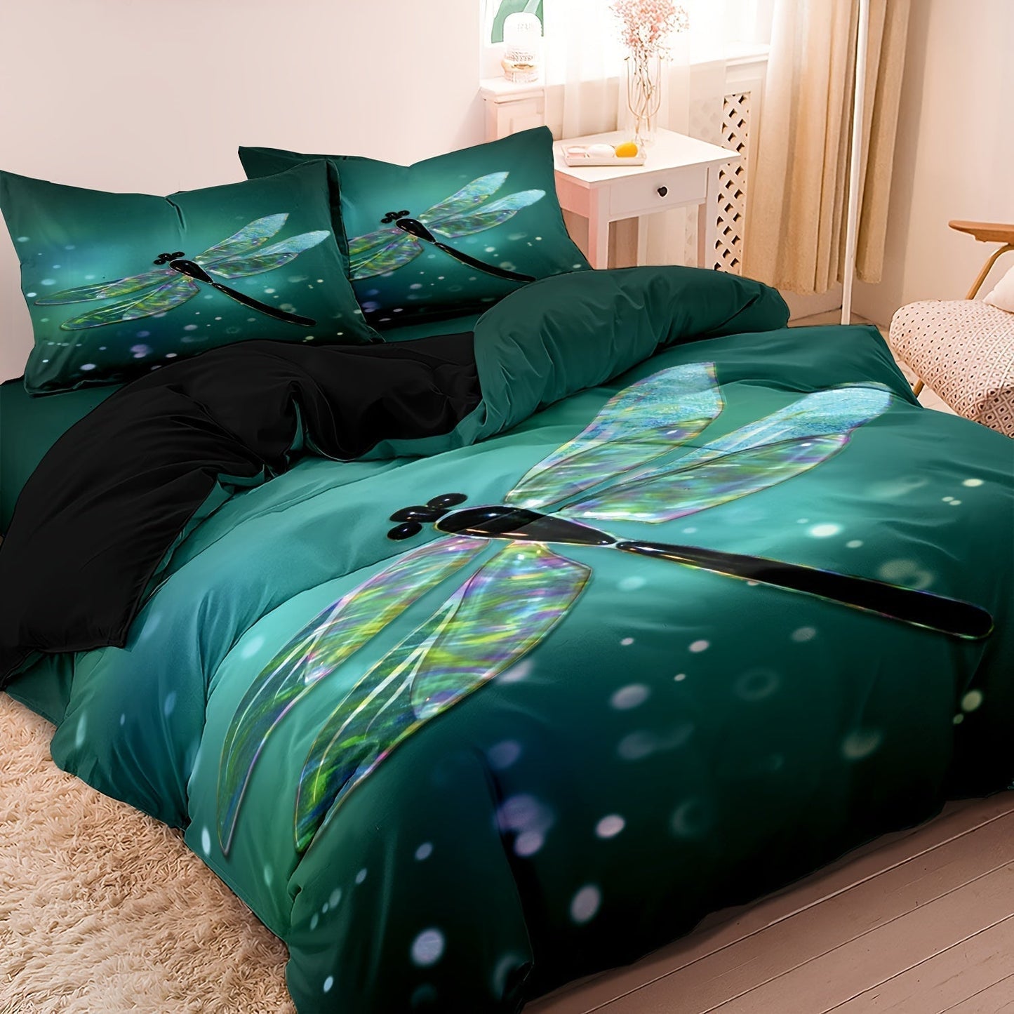 Dragonfly Bedding Set in Premium Cotton Satin – Chic and Eco-Friendly
