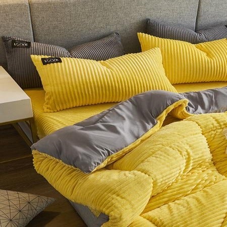 Thick Corduroy Velvet Bedding Set - Cozy Winter Comfort