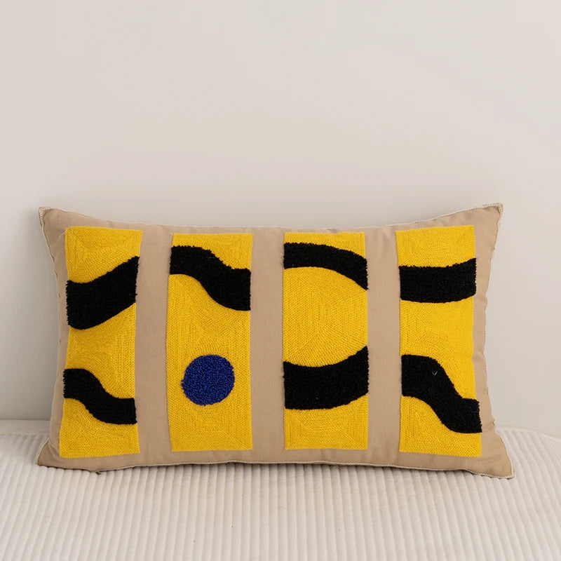 Cozy Abstract Embroidery Cotton Cushion Covers