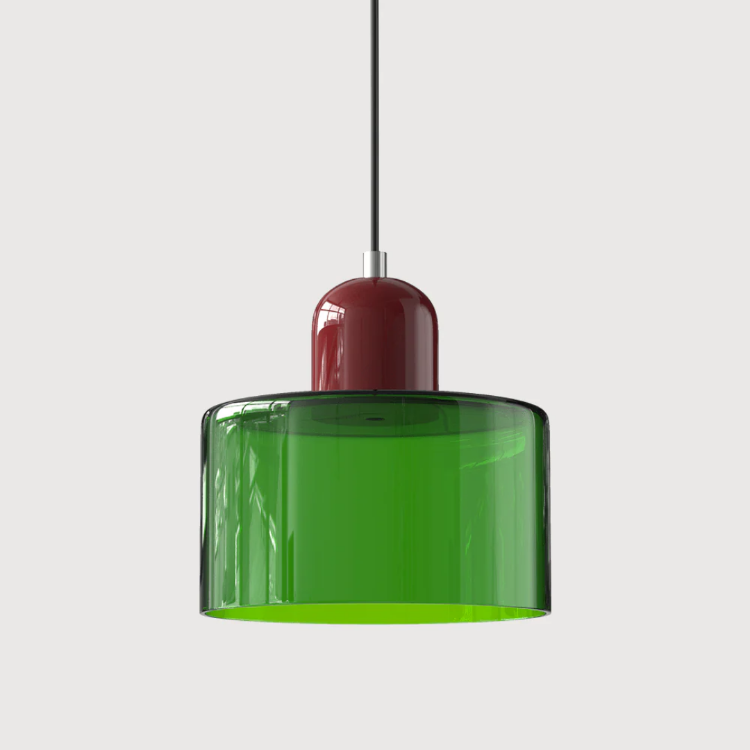 Retro Glass Shade Hanging Lamp with Adjustable Cable