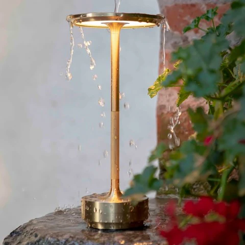 Portable Cordless Metal Table Lamp with Adjustable Brightness