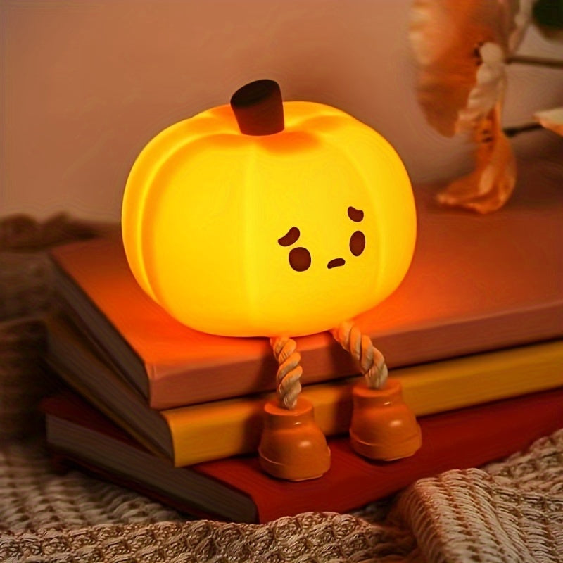 USB Rechargeable Pumpkin LED Night Light with Touch Control