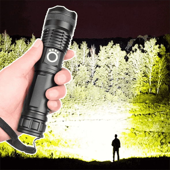 90000 Lumens Rechargeable XHP50.2 LED Flashlight