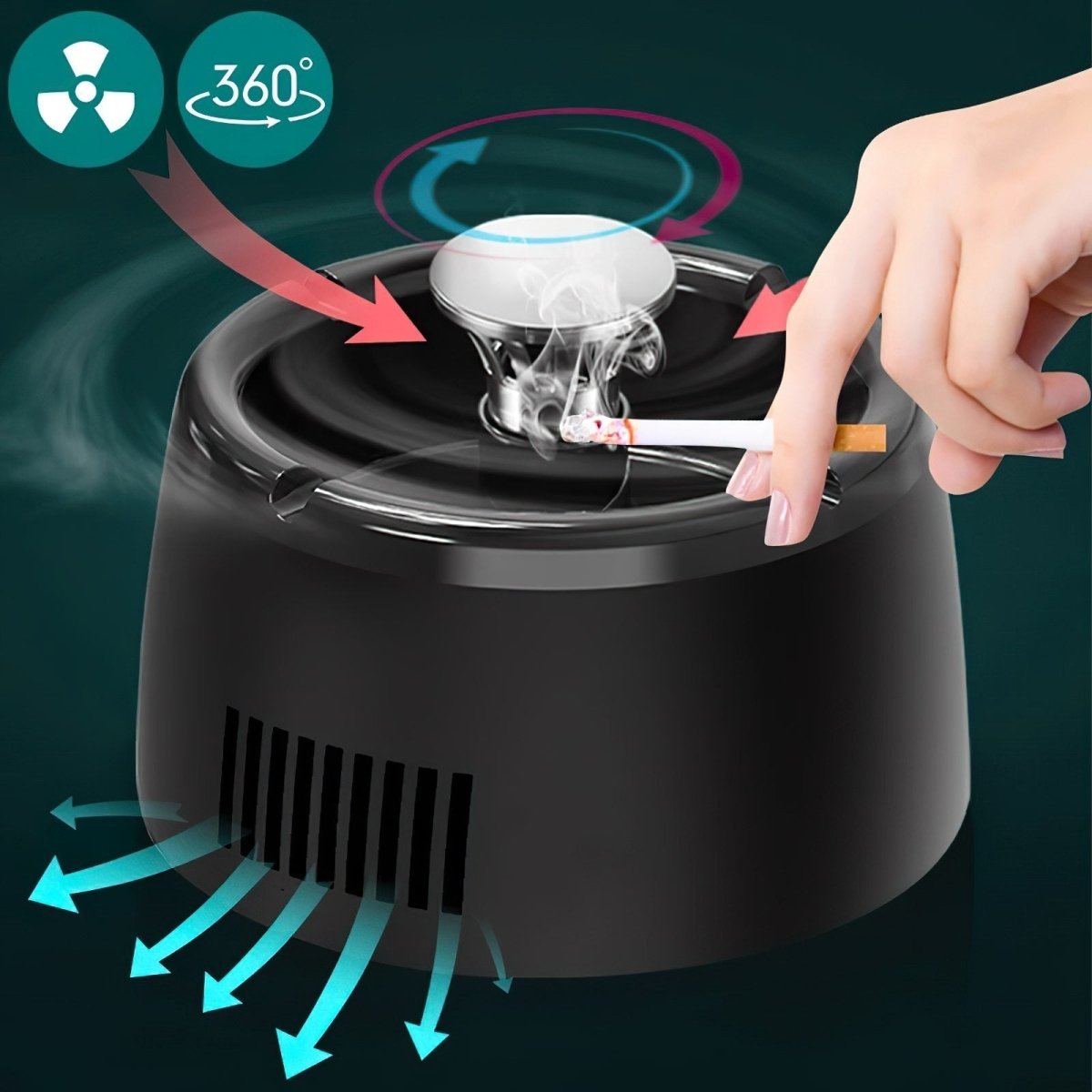 Odorless Portable Smoke-Free Ashtray with Scent Filter