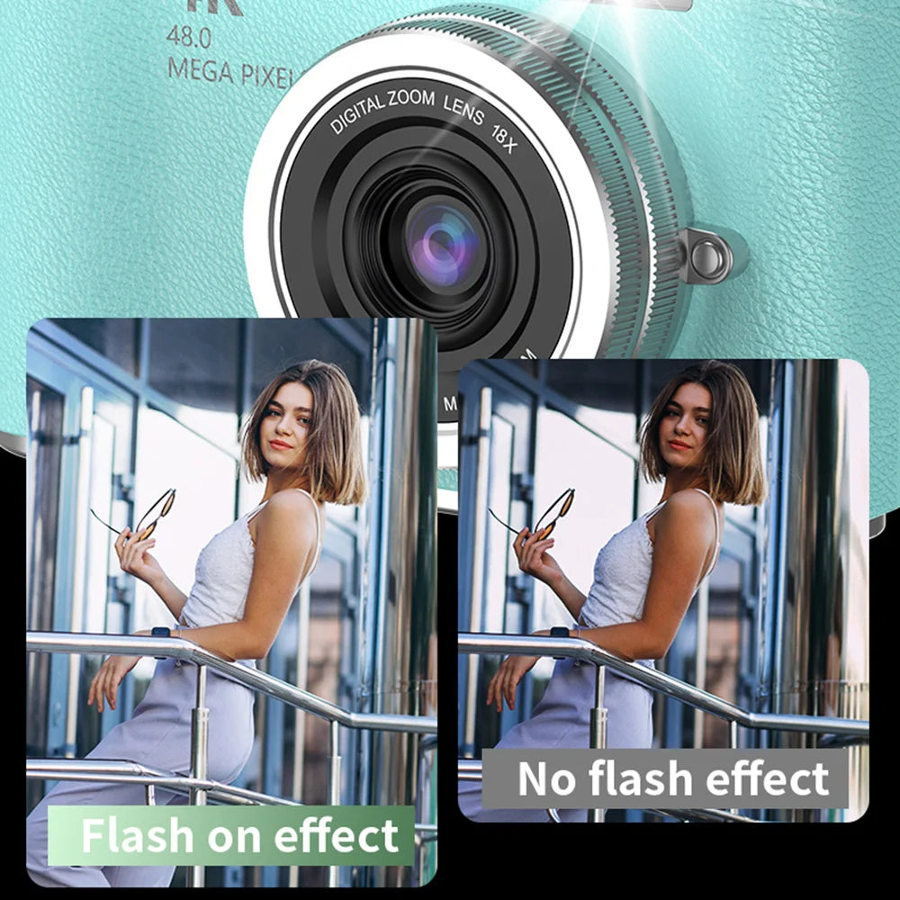 4K Digital Camera with 48MP, Flip Screen, and 8X Zoom