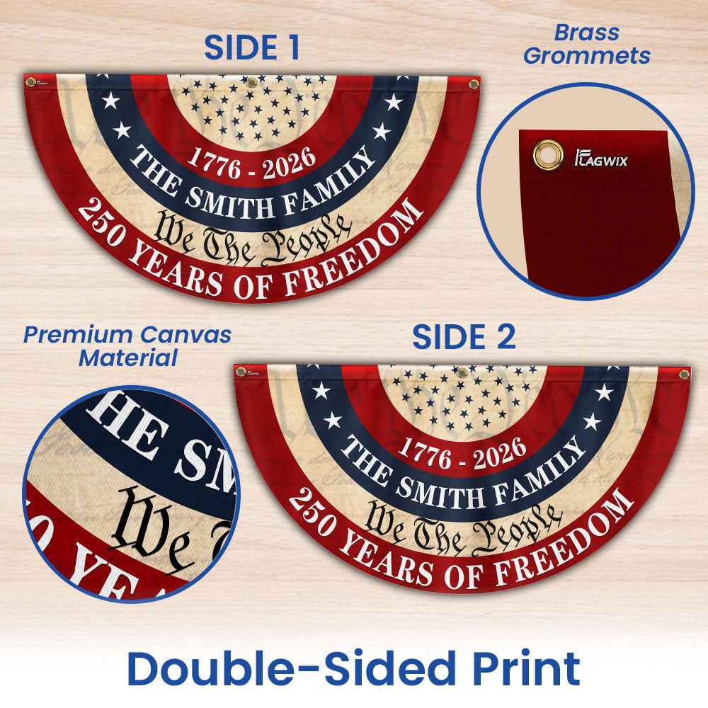 Personalized 250th Anniversary Fan Flag - Custom Patriotic Decor