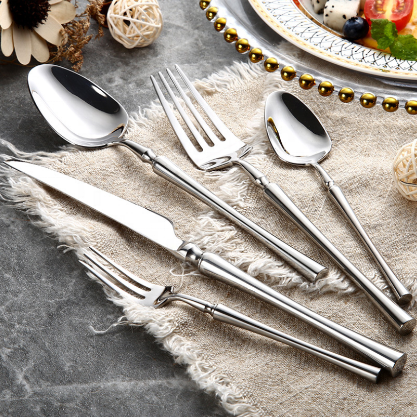 Stainless Steel Flatware Set with Elegant Handles