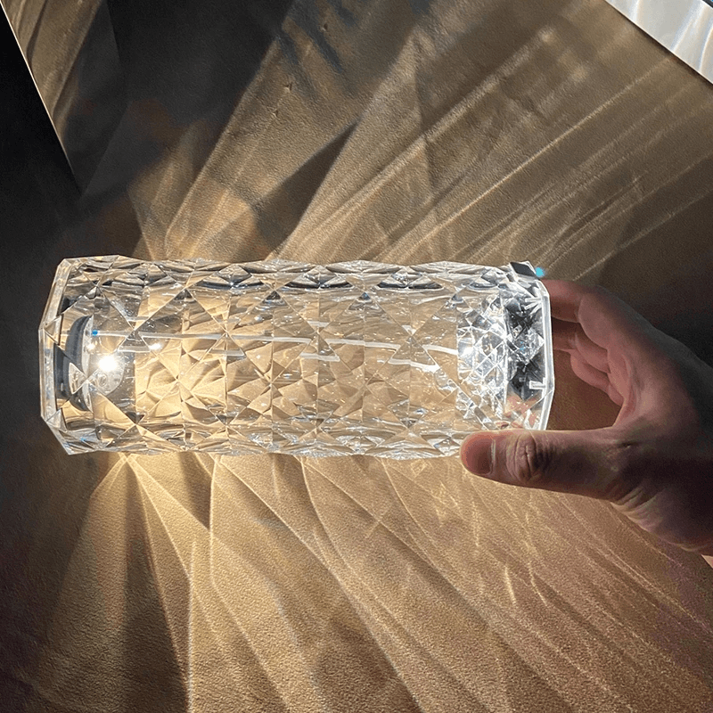 Crystal Touch Table Lamp with Rose-Shaped Silhouette