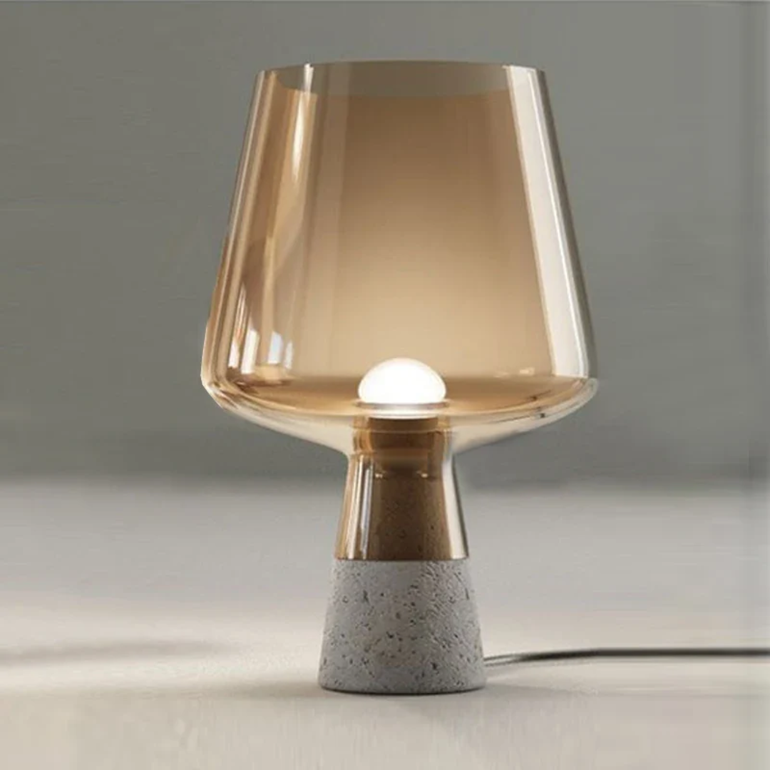 Industrial Stone Table Lamp with LED Light