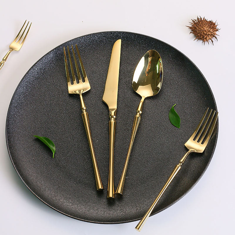 Stainless Steel Flatware Set with Elegant Handles