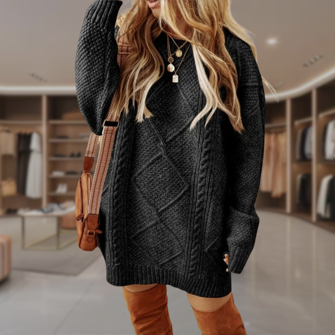 Ciara | Oversized Cable Knit Dress
