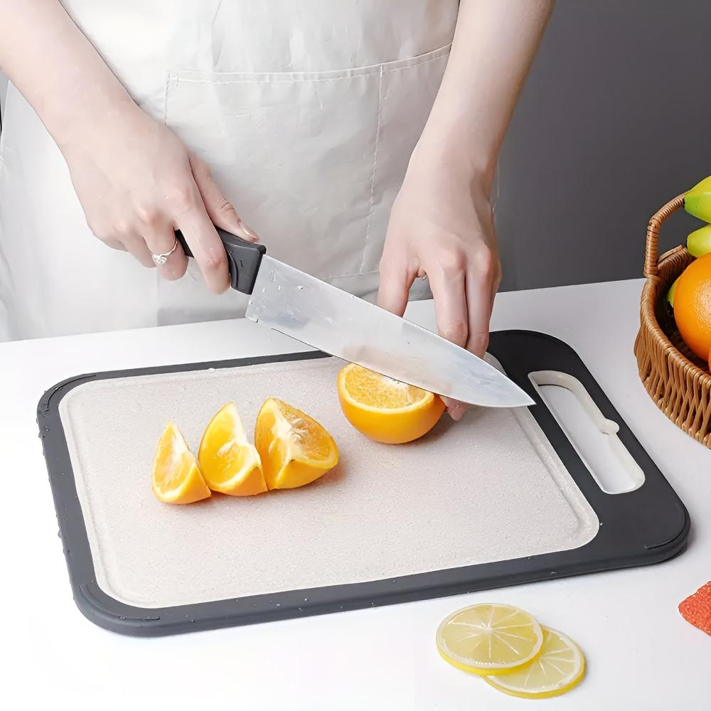 Reversible Stainless Steel Cutting Board with Garlic Grinder