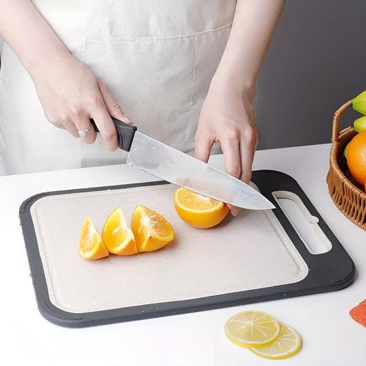 Reversible Stainless Steel Cutting Board with Garlic Grinder