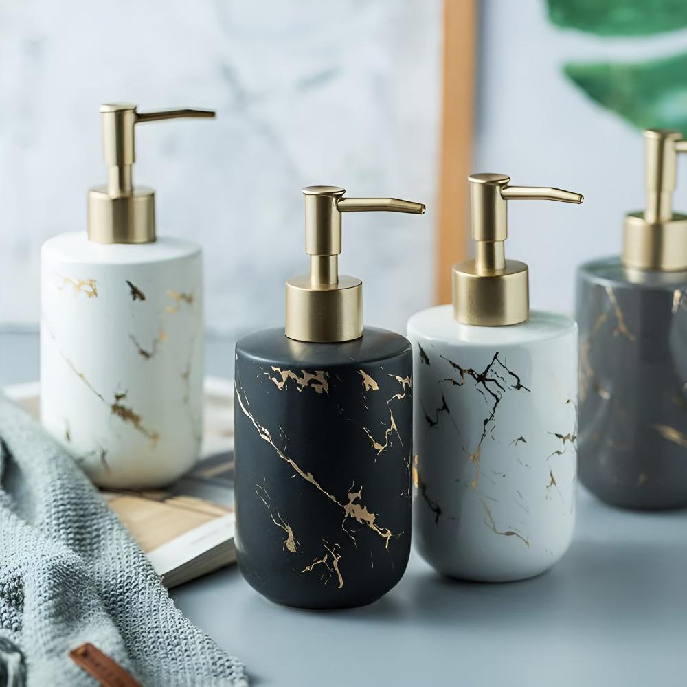 Ceramic Golden Marble Soap Dispenser