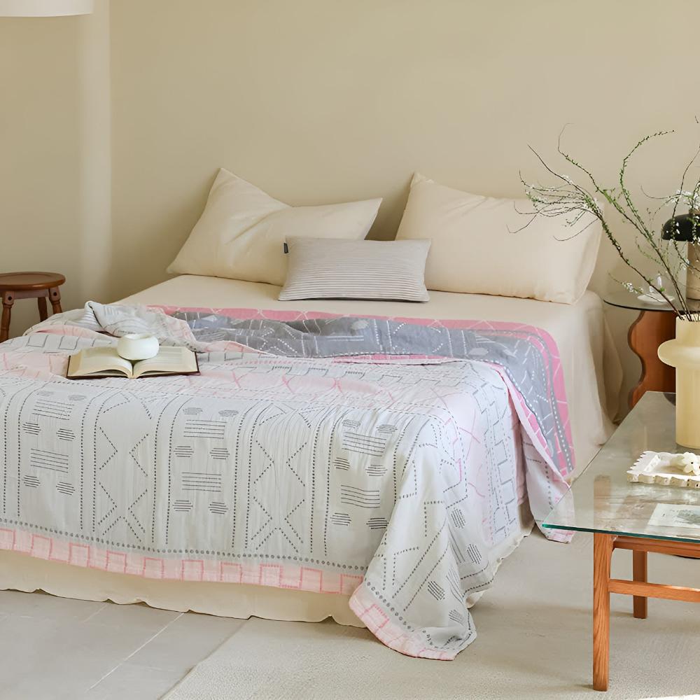Geometric Print Organic Cotton Blanket