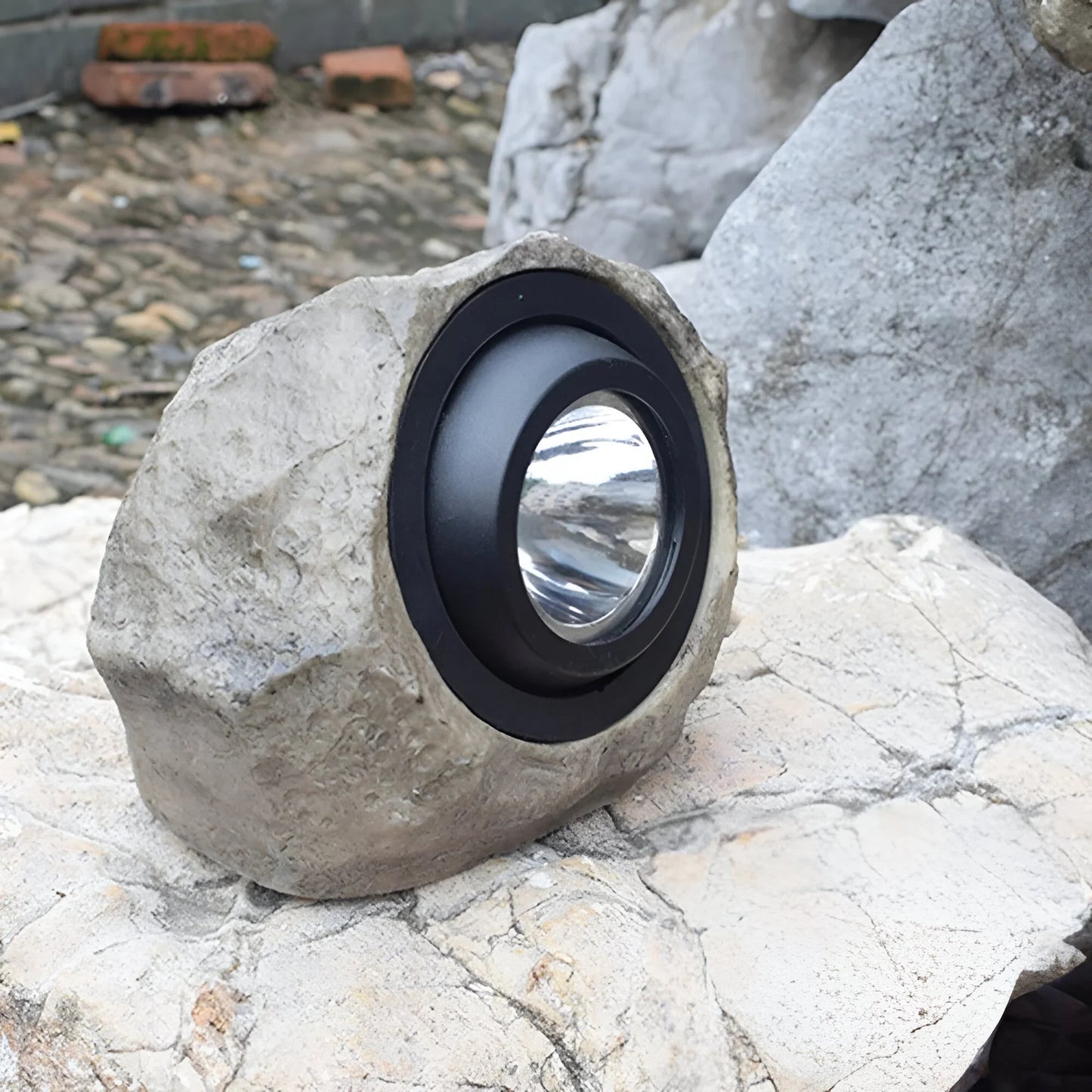 Solar Stone Garden Light with Weatherproof Design