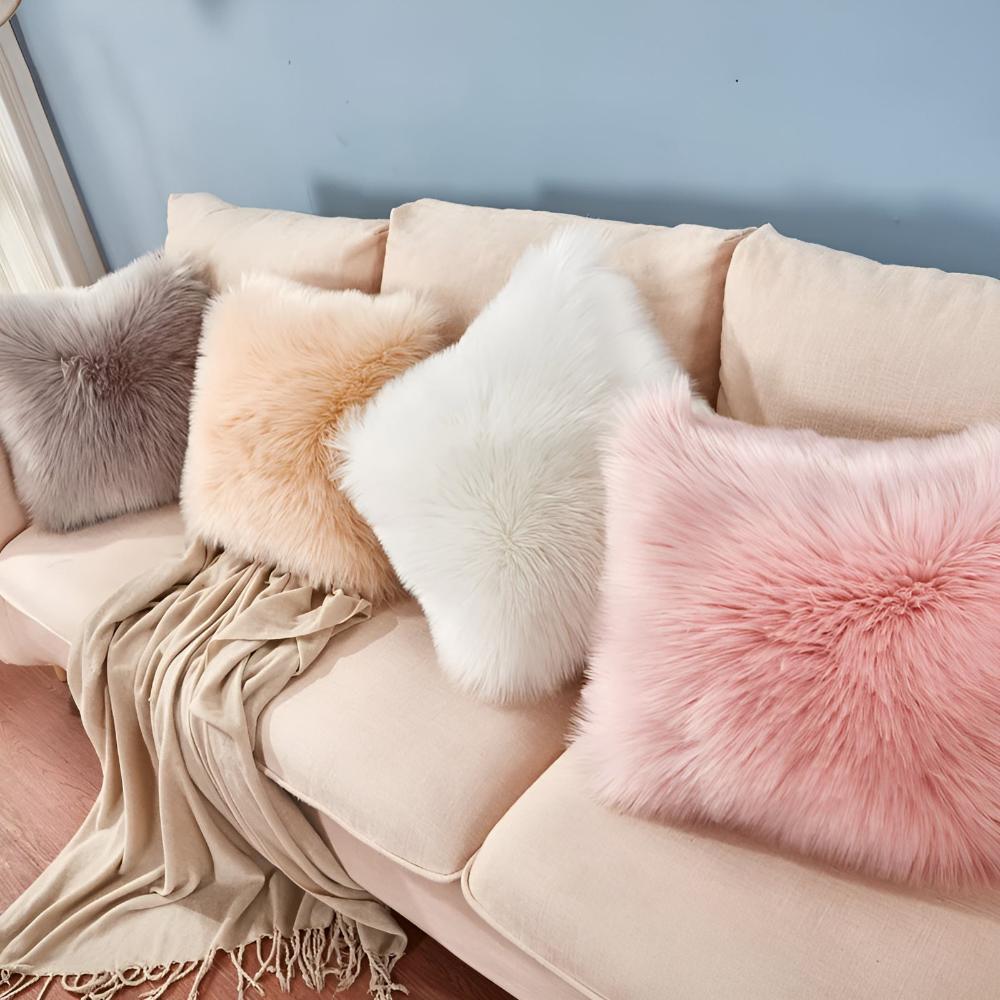 Plush Furry Cushion Covers 18x18 Inch