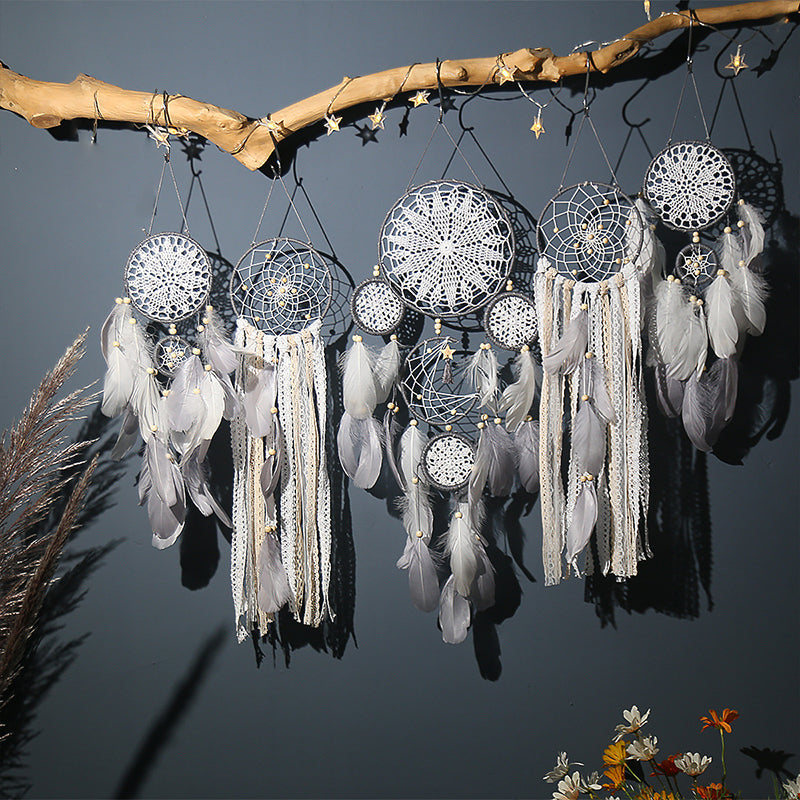 Moon and Stars Dream Catcher Set with Photo Clip String