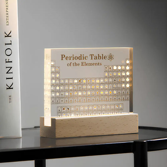 Illuminated Acrylic Periodic Table with Real Element Samples