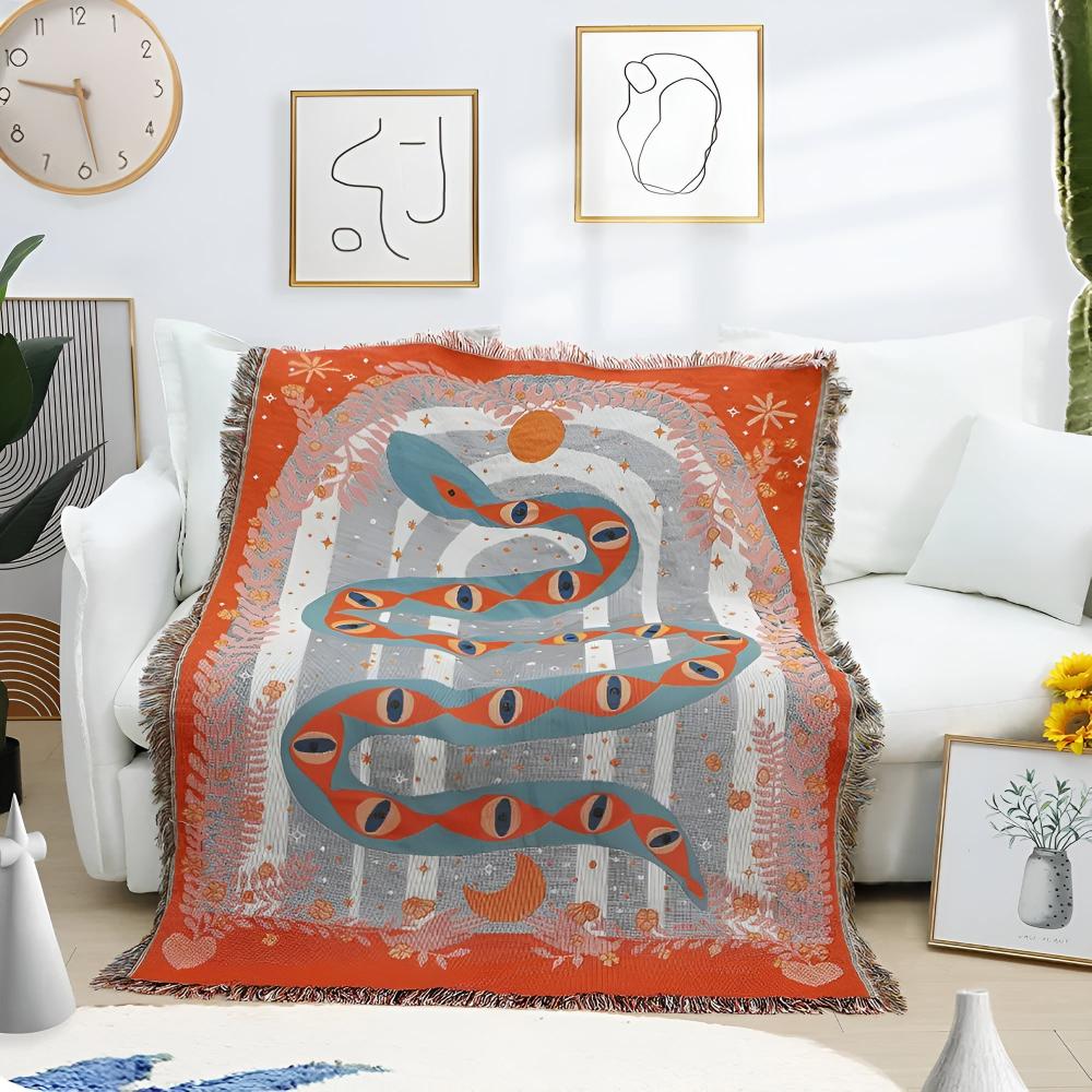 Serpent's Embrace Microfiber Blanket with Jacquard Weave