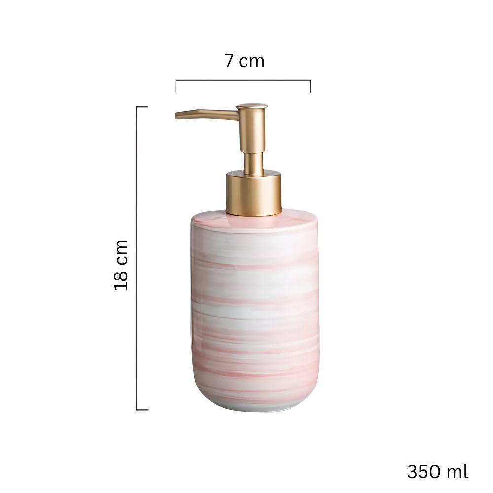 Textured Ceramic Soap Dispenser with Glossy Finish