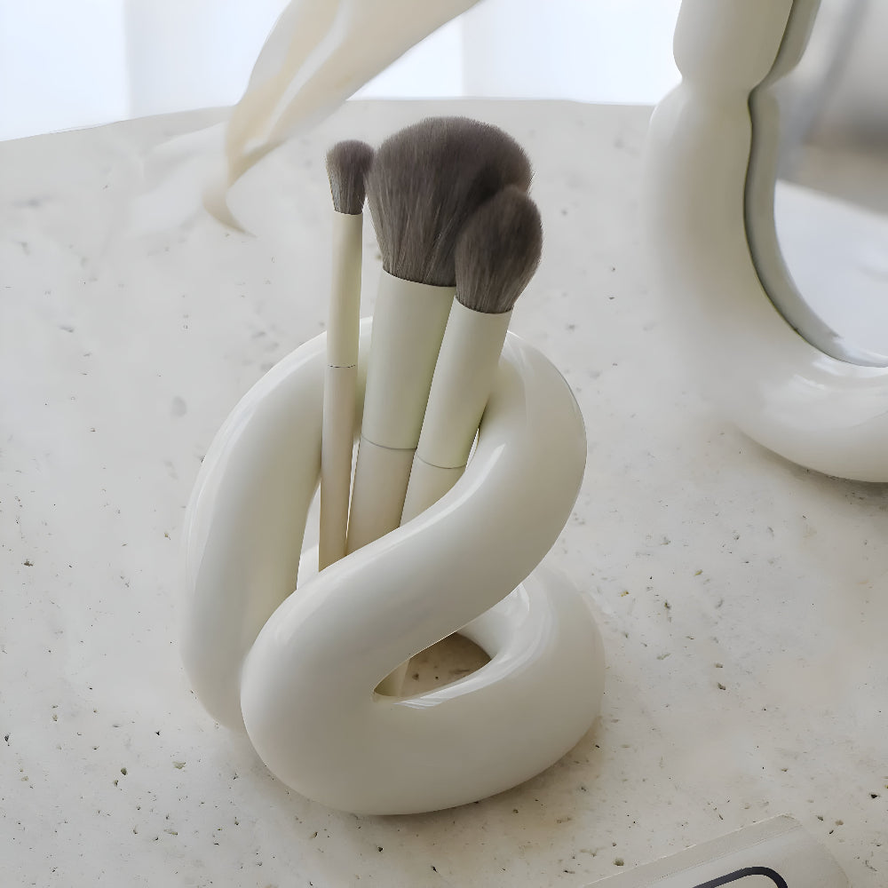 Ceramic Organizer with Rope-Knot Detail