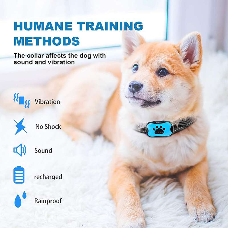 No-Shock Adjustable Anti-Bark Dog Collar with Sound and Vibration