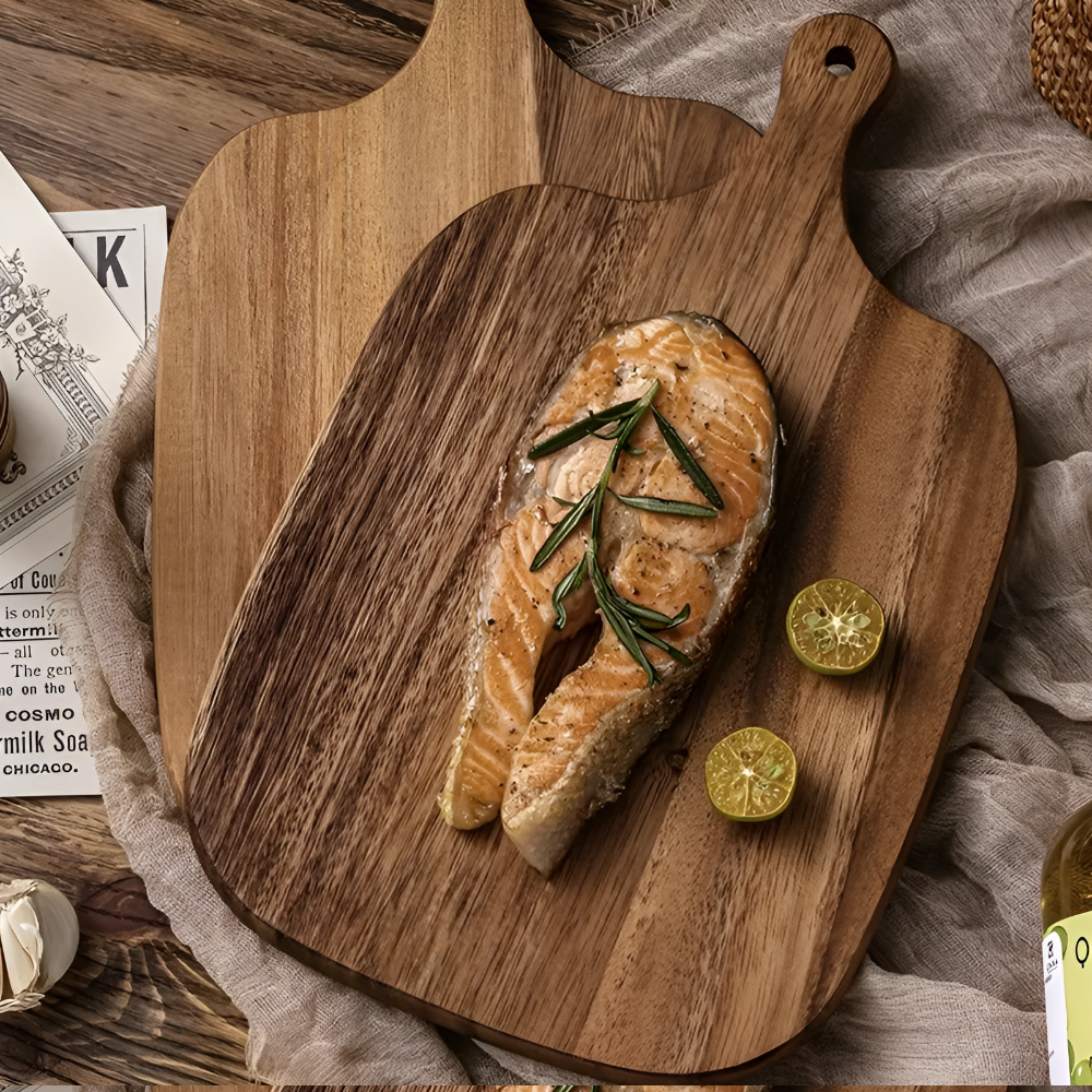 Solid Wood Serving Platter with Ergonomic Handle