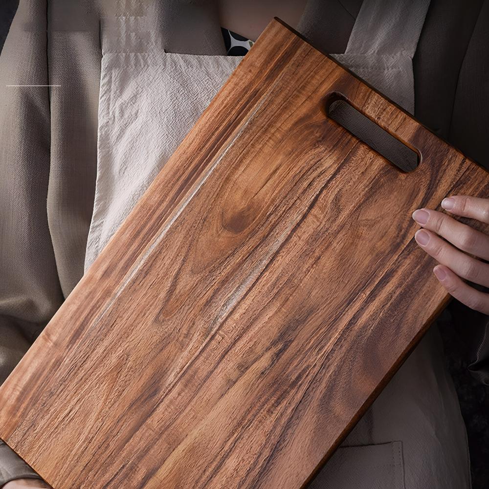 Premium Acacia Wood Cutting Board with Handle