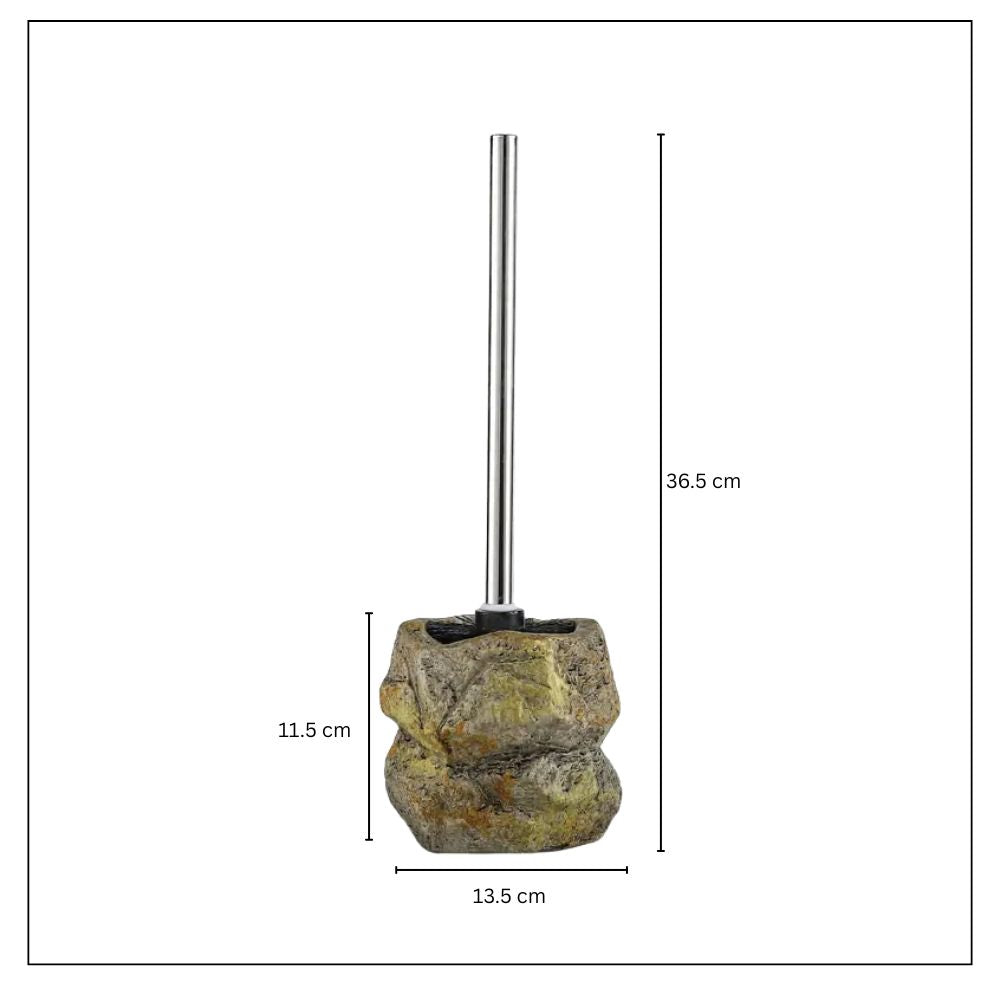 Stone-Inspired Ceramic Toilet Brush with Holder