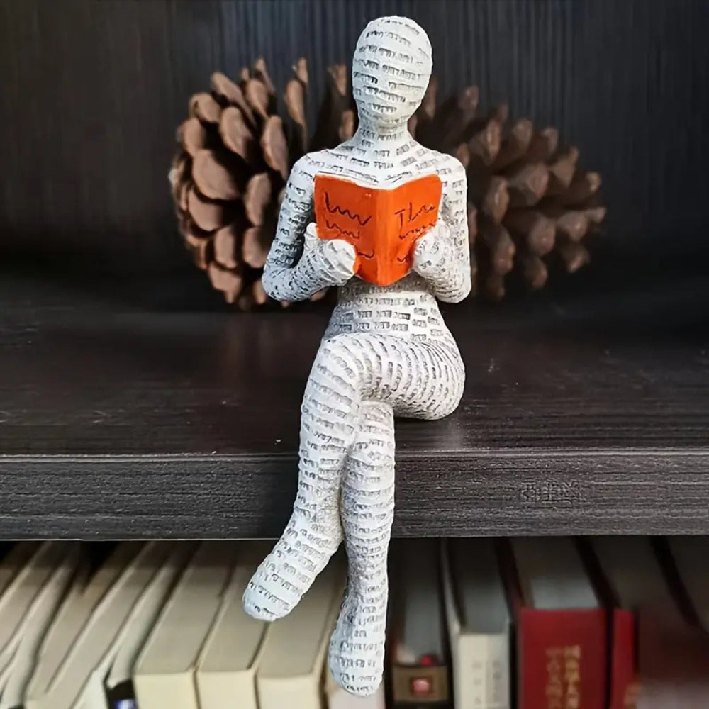 Woman Reading Resin Shelf Decoration