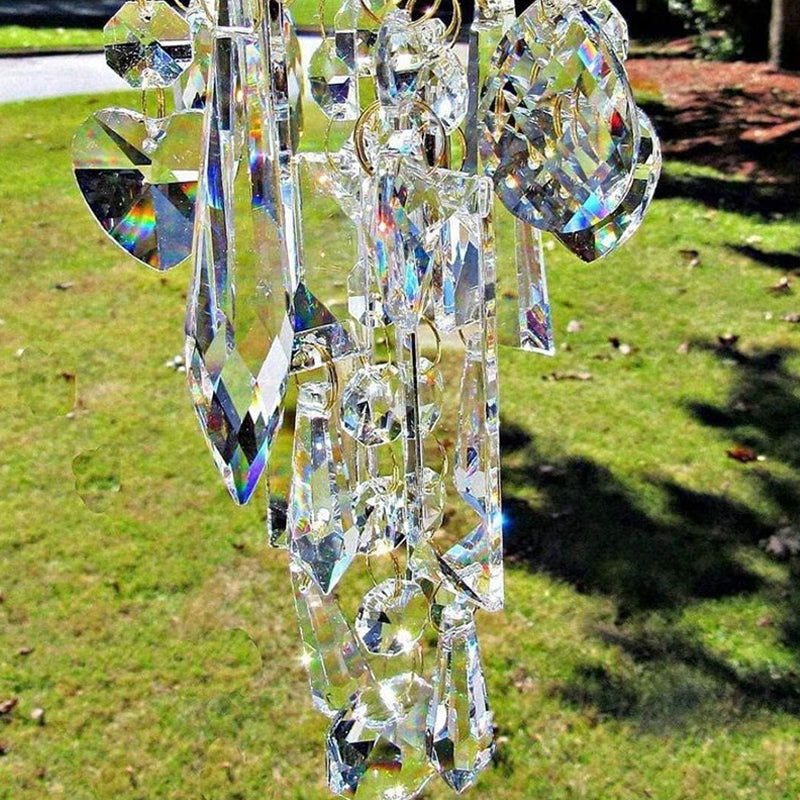 Aurora Crystal Glass Wind Chime with Colorful Beads