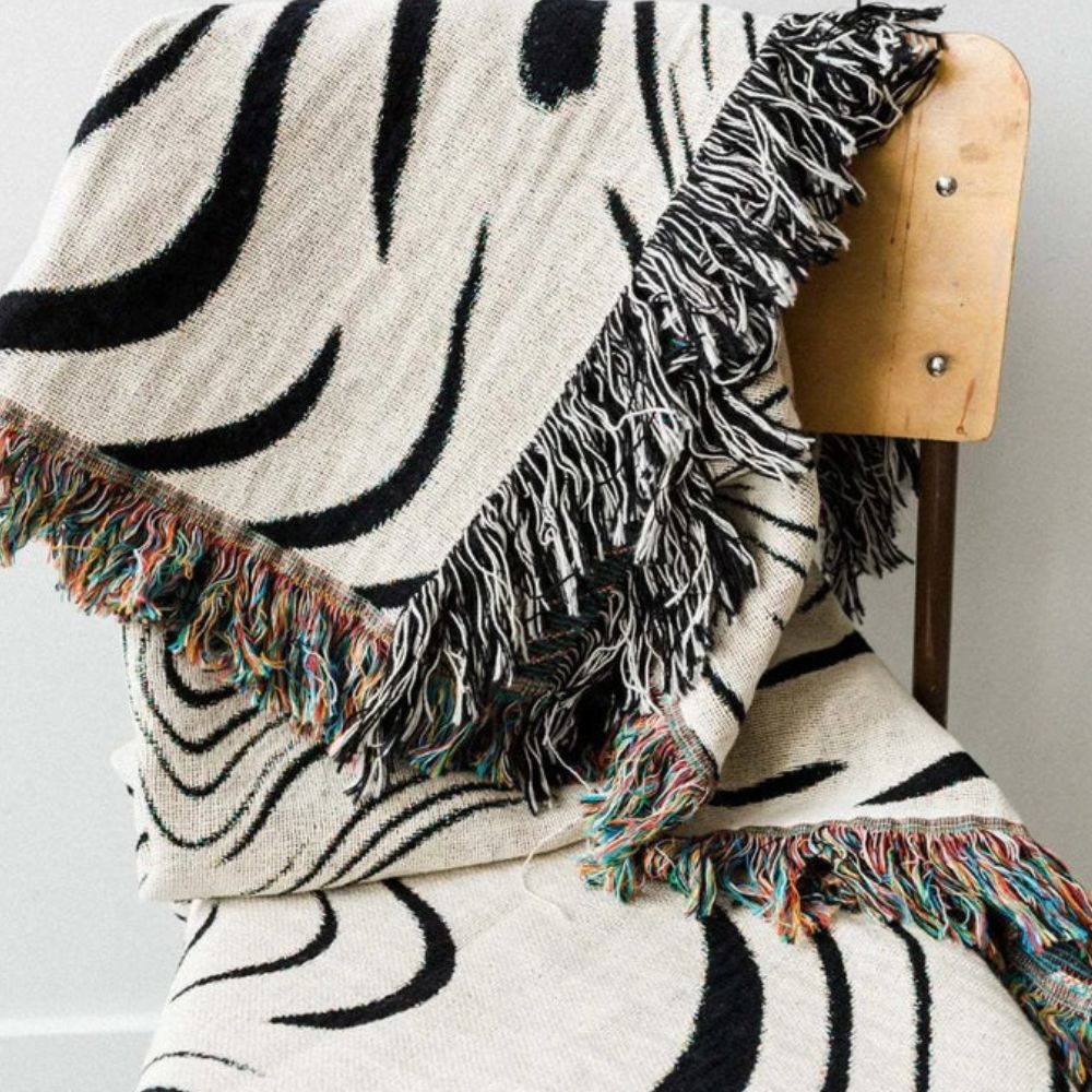 Marble Swirl Woven Cotton Throw Blanket
