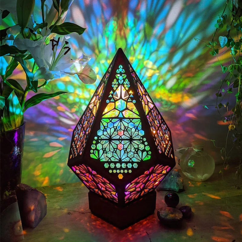 Bohemian Multicolor Floor Lamp with Metallic Finish