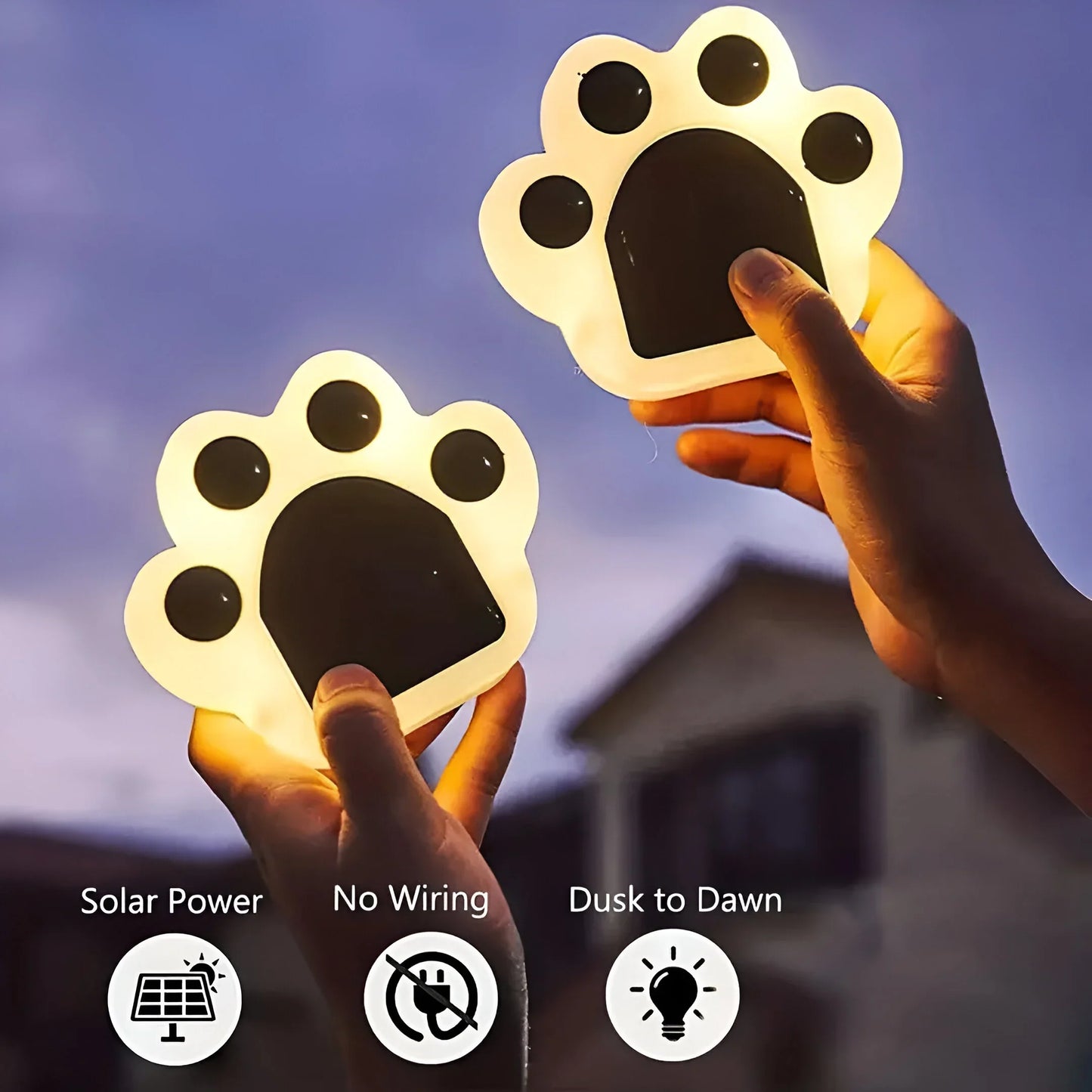 Solar-Powered Paw-Shaped Garden Lights