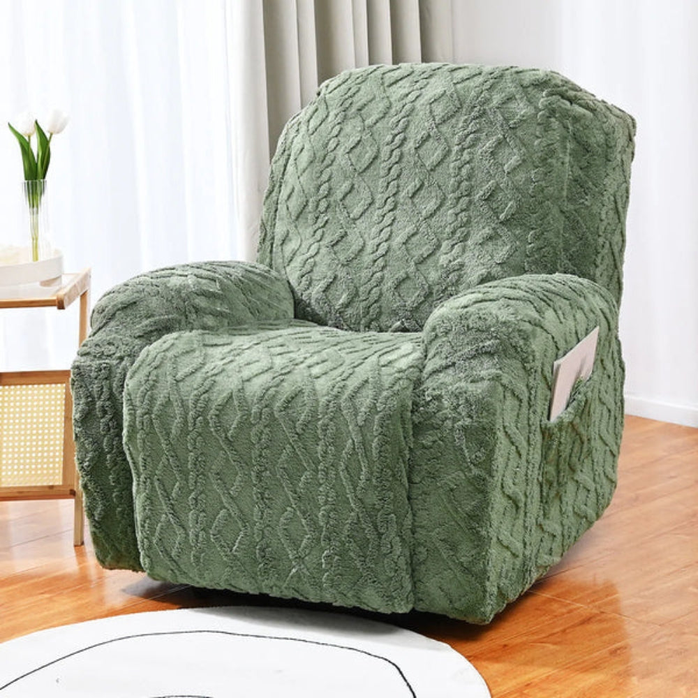 Jacquard Stretch Recliner Sofa Slipcover with Grip Technology