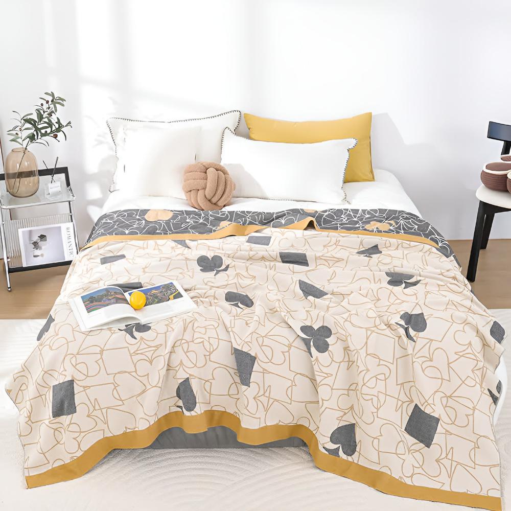 Poker Patterns Cotton Throw Blanket
