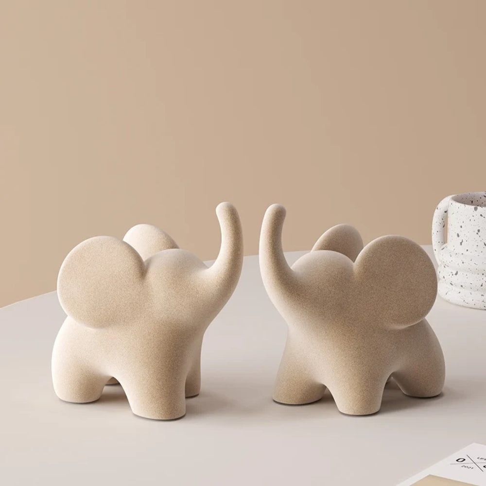 Minimalist Resin Elephant Figurine for Luck and Prosperity