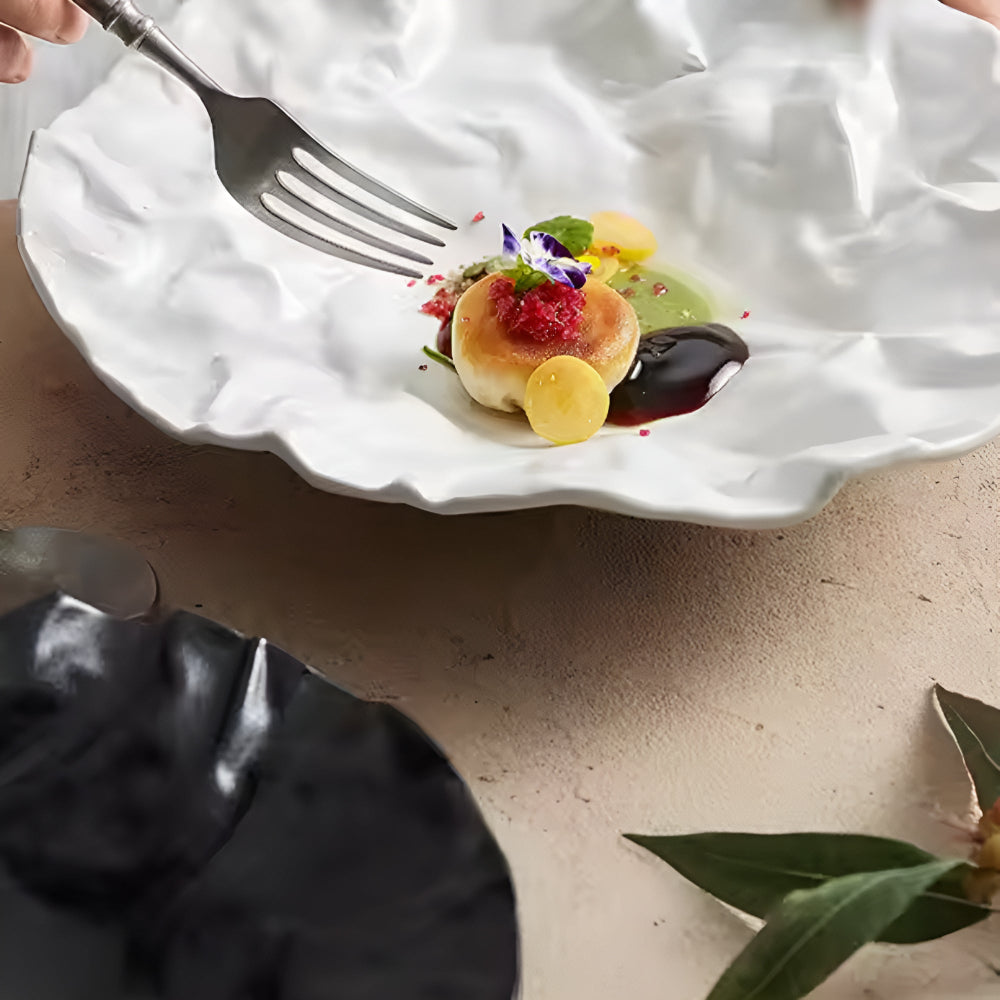 Wrinkled Paper Design Ceramic Plate