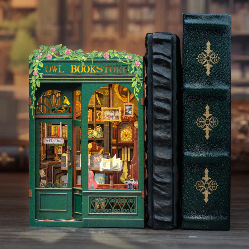 DIY Mini Owl Bookstore with LED Lights
