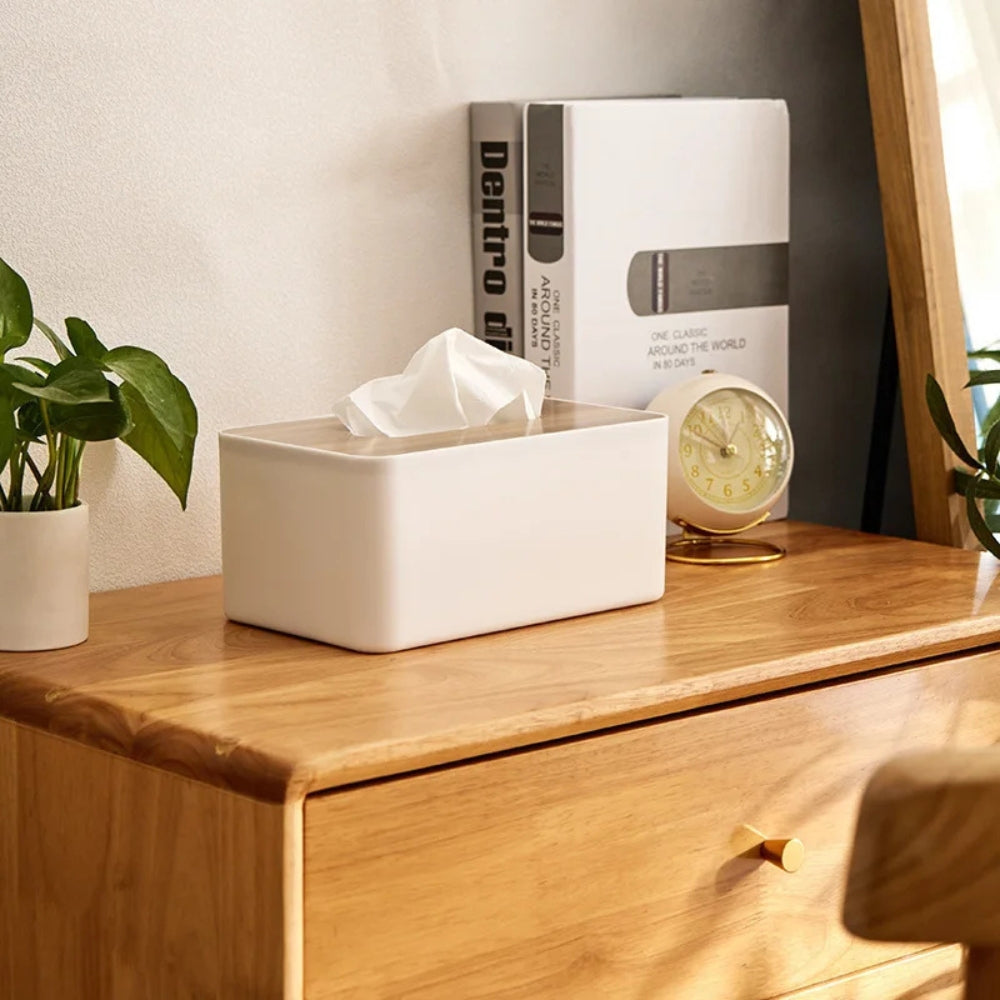 Minimalist Bamboo Lid Tissue Holder