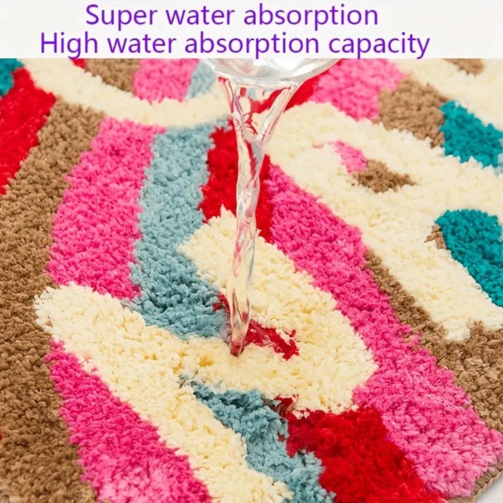 Ultra-Soft Rainbow "GET NAKED" Bath Mat with Non-Slip Backing