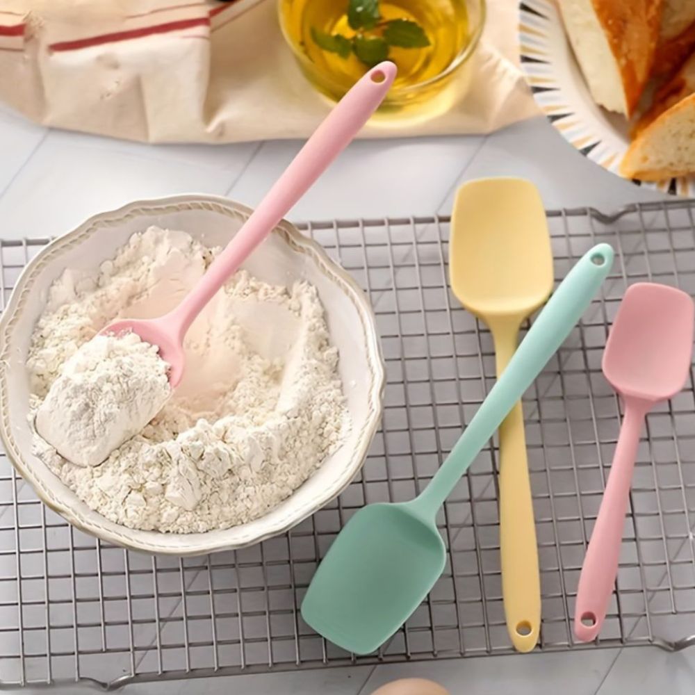 Flexible Silicone Spatula Set with Basting Brush - 6 Piece Kitchen Tools