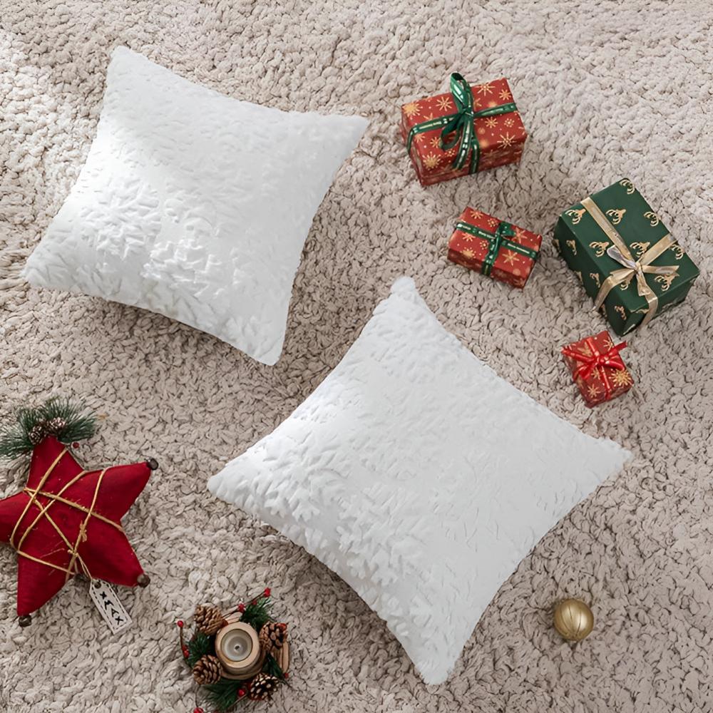 3D Snowflake Textured Cushion Covers
