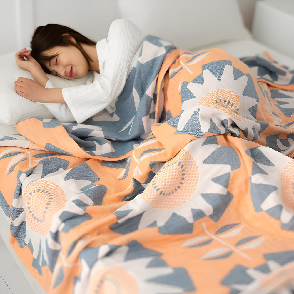 Cotton Windmill Flower Pattern Blanket