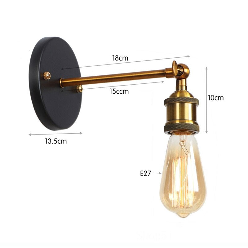Modern Brass Wall Lamp with Rustic Design