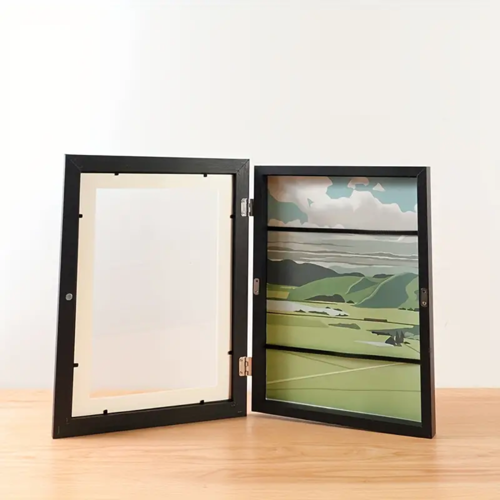 Children's Artwork Display Frame in Black Wood